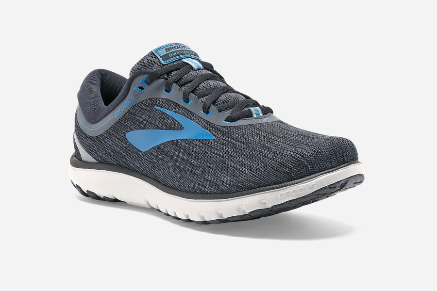 Brooks Pureflow 7 Road Running Shoes Mens Black/Blue 456037-KEG